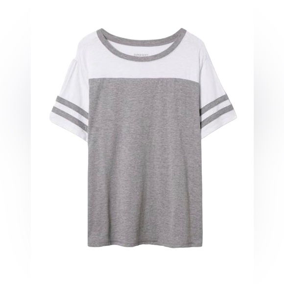 Torrid Super Soft Slub Boat Neck Elbow Sleeve Varsity Tee top shirt 00 0X 1X 2X - Picture 1 of 11